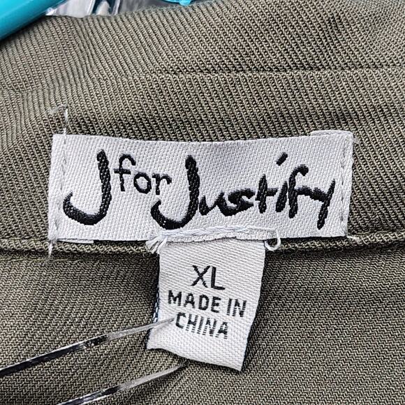 J for Justify Dress Womens XL Green Collared Short Sleeve Tie Waist Pockets - Picture 3 of 9